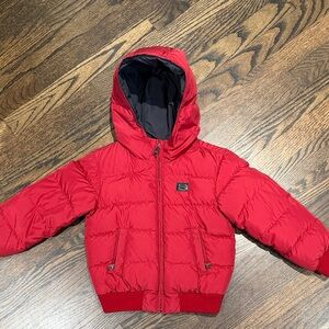 Red Hooded Puffer Jacket